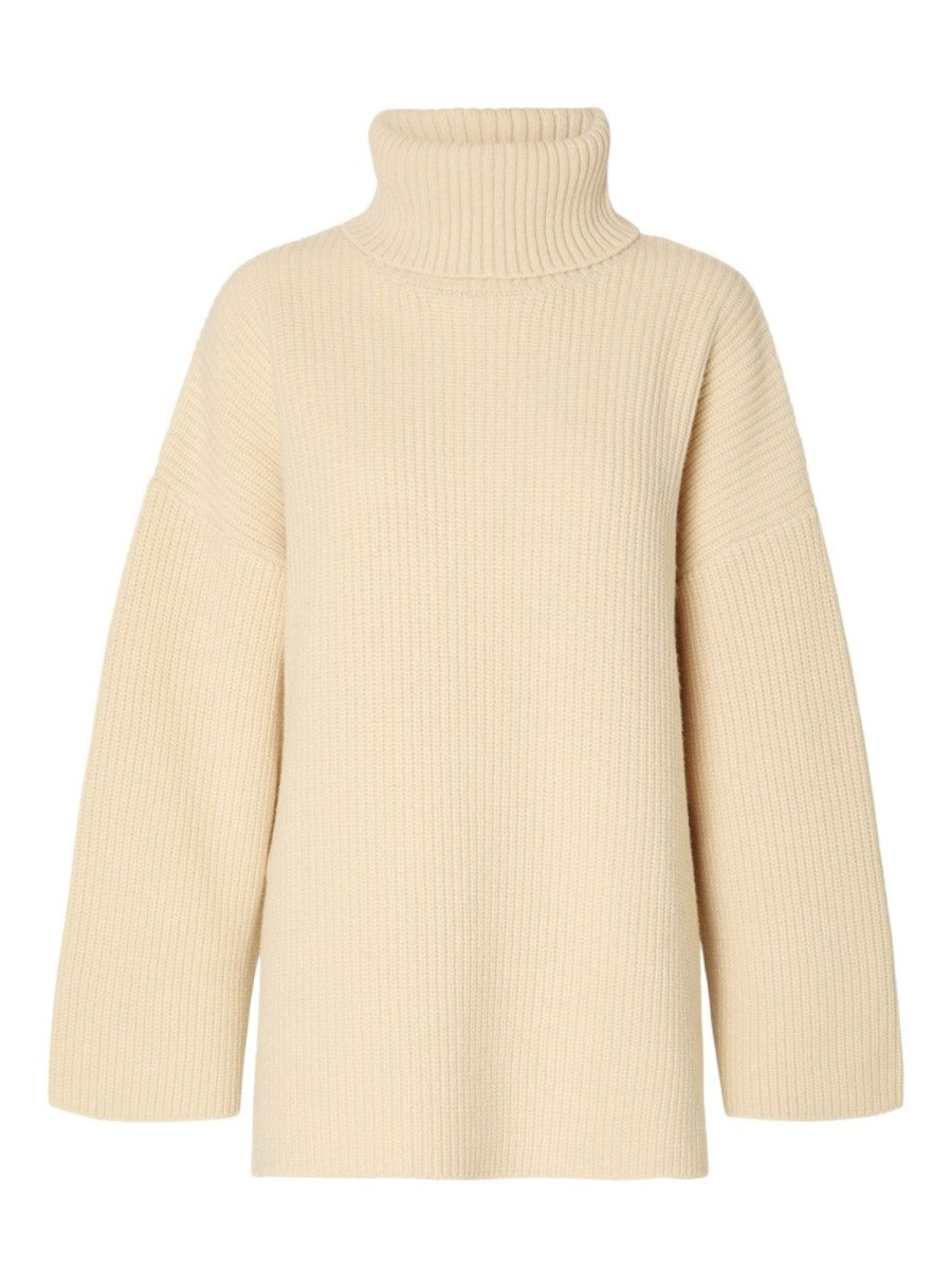 Klaer Selected Femme | Mary Ls Long Knit Roll Neck Birch Beige