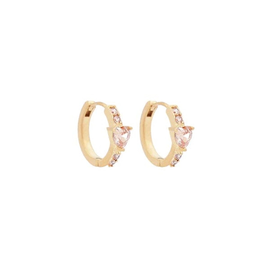 Tilbehor Camilla Øhrling | Heart Hoop Earrings, Peach