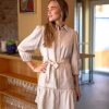 Klaer A-VIEW | Linen Dress Light Sand Beige