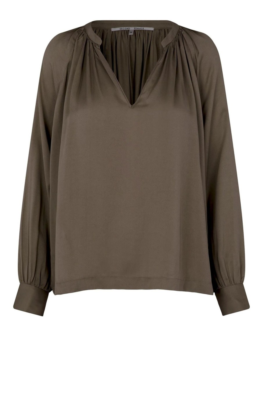 Klaer Second Female | Drape Tunic Blouse Major Brown Saddlebrown