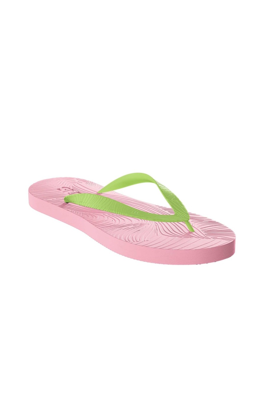 Sko Sleepers | Slim Wide Strap Flip Flop Green Pink