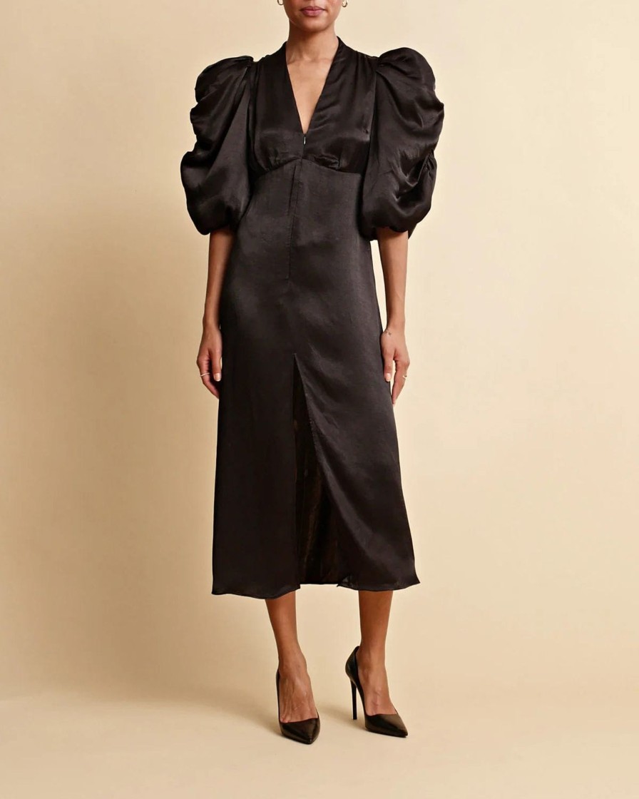 Klaer ByTiMo | Crepe Satin Midi Dress Black