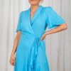 Klaer Y.A.S | Yaseggie 2/4 Wrap Dress S. Ethereal Blue